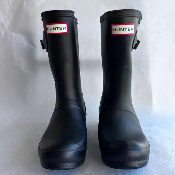 Women's Hunter Original Matte Black Mid Calf  Rain Boots Size 6 - Picture 6 of 7